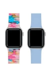 The Posh Tech Assorted 2-pack Silicone Apple Watch® Watchbands In Pink Tie-dye/periwinkle