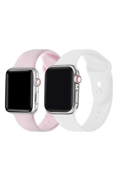 The Posh Tech Assorted 2-pack Silicone Apple Watch® Watchbands In Pink/ White