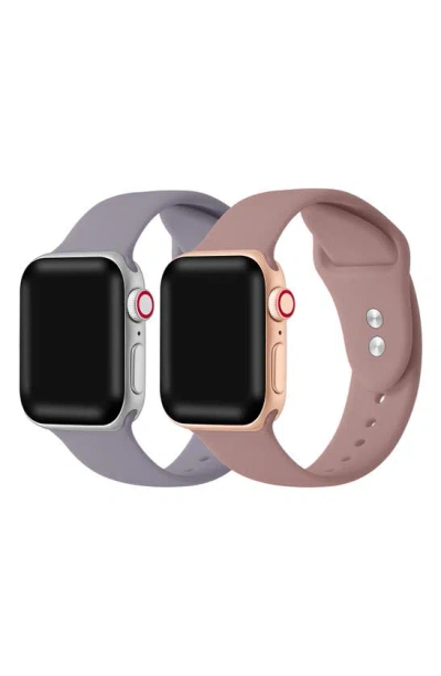 The Posh Tech Assorted 2-pack Silicone Apple Watch® Watchbands In Purple/ Rose