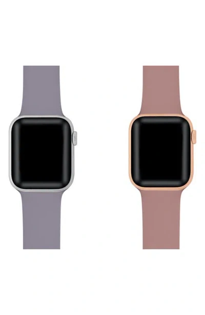 The Posh Tech Assorted 2-pack Silicone Apple Watch® Watchbands In Purple/rose