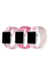 The Posh Tech Assorted 3-pack Printed Silicone Apple Watch® Watchbands In Pink Assorted