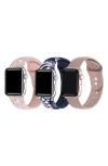 The Posh Tech Assorted 3-pack Silicone Apple Watch® Watchbands In Assorted