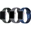 The Posh Tech Assorted 3-pack Silicone Apple Watch® Watchbands In Green/grey/blue Assorted