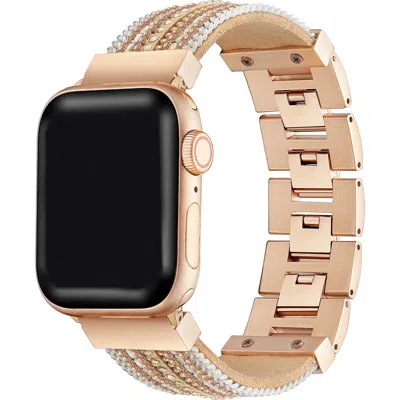 The Posh Tech Beaded Apple Watch® Bracelet Watchband In Gold