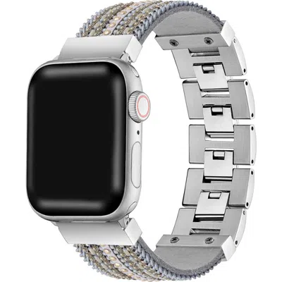 The Posh Tech Beaded Apple Watch® Bracelet Watchband In Silver