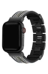 The Posh Tech Beaded Apple Watch® Bracelet Watchband In Black/silver