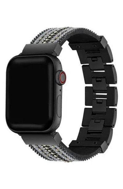 The Posh Tech Beaded Apple Watch® Bracelet Watchband In Black/silver