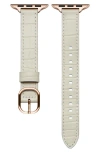 The Posh Tech Carmen Skinny Croc Embossed Leather Apple Watch® Watchband In Neutral