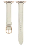 The Posh Tech Carmen Skinny Leather Apple Watch® Watchband In White