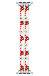 The Posh Tech Cherry Beaded Apple Watch® Watchband In Cherry Floral