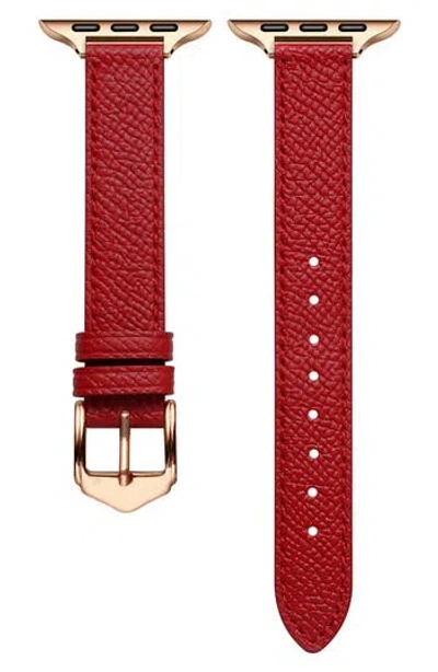 The Posh Tech Cleo Leather Apple Watch® Watchband In Red