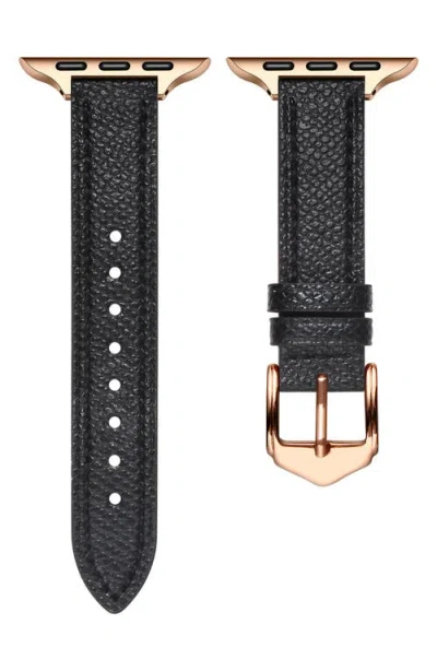 The Posh Tech Cleo Skinny Leather Apple Watch® Watchband In Black