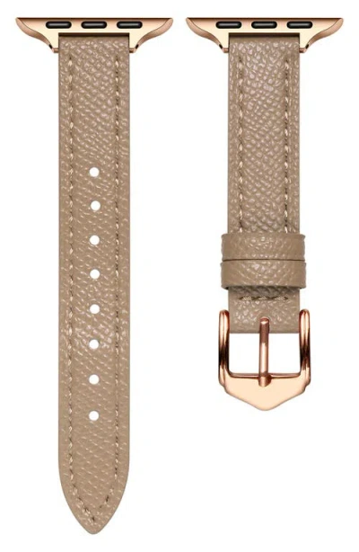 The Posh Tech Cleo Skinny Leather Apple Watch® Watchband In Brown