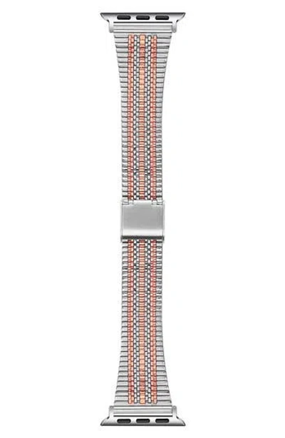 The Posh Tech Eliza Stainless Steel Apple Watch® Watchband In Silver/rose Gold
