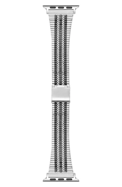 The Posh Tech Eliza Stainless Steel Apple Watch® Watchband In Silver/black