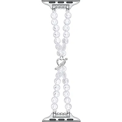 The Posh Tech Eloise Imitation Pearl Apple Watch® Bracelet Watchband In White