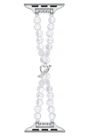 The Posh Tech Eloise Imitation Pearl Apple Watch® Bracelet Watchband In White