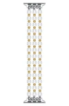 The Posh Tech Eve Beaded Faux Pearl Apple Watch® Watchband In Gold