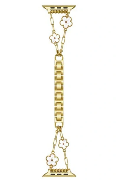 The Posh Tech Flora Stainless Steel Apple Watch® Watchband In Gold