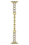 The Posh Tech Grace Faux Pearl Heart Apple Watch® Watchband In Silver/gold