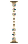 The Posh Tech June Flower Bracelet Apple Watch® Watchband In Gold Multi