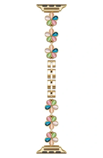 The Posh Tech June Flower Bracelet Apple Watch® Watchband In Gold Multi