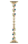 The Posh Tech June Flower Bracelet Apple Watch® Watchband In Gold Multi