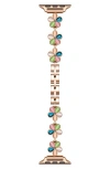 The Posh Tech June Flower Bracelet Apple Watch® Watchband In Rose Gold Multi