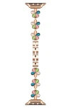 The Posh Tech June Flower Bracelet Apple Watch® Watchband In Rose Gold Multi