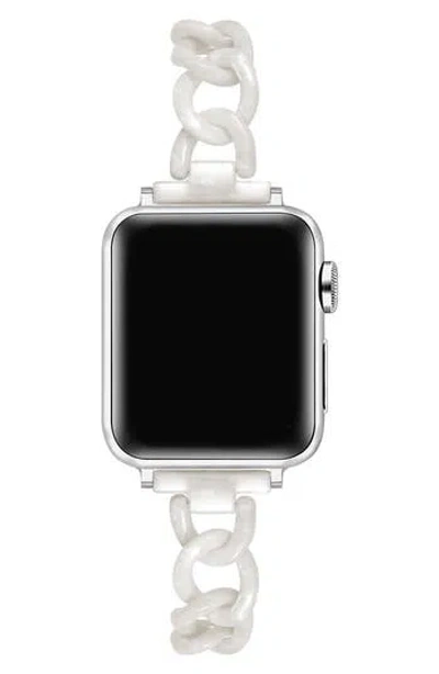 The Posh Tech Kit Tortoise Resin Link Apple Watch® Watchband In Light Mocha Tortoise