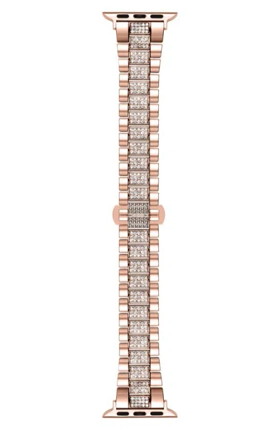 The Posh Tech Kristina Bling Stainless Steel Apple Watch® Watchband In Rose Gold