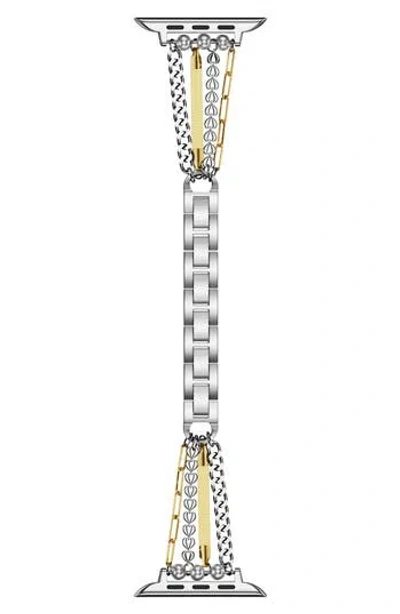 The Posh Tech Leo Mixed Chain Stainless Steel Apple Watch® Bracelet Watchband In Silver/gold