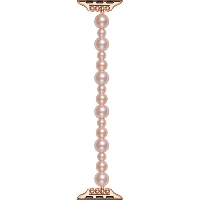 The Posh Tech Maeve 38mm Imitation Pearl Apple Watch® Bracelet Watchband In Rose Gold