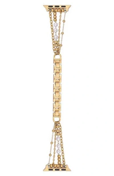 The Posh Tech Michelle Stainless Steel Apple Watch® Watchband In Gold