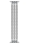 The Posh Tech Nova Stainless Steel Beaded Band For Apple Watch