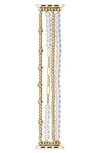 The Posh Tech Penny Goldtone Beaded Apple Watch® Watchband In Gold