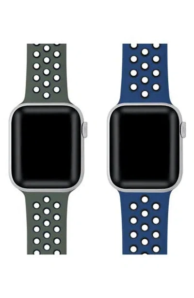 The Posh Tech Posh Tech Breathable Silicone Sport Apple Watch Band In Blue