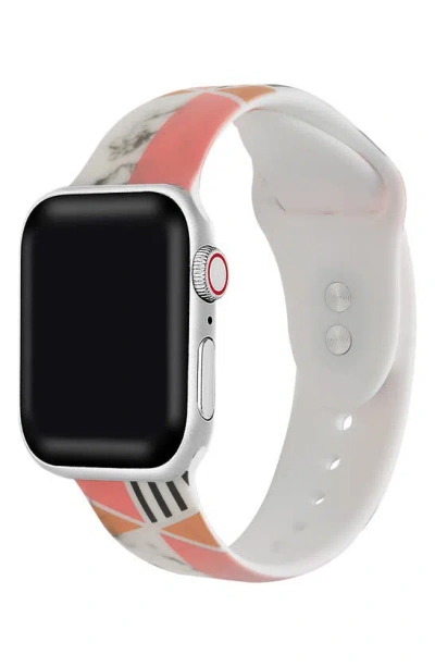The Posh Tech Posh Tech Patterned Silicone Apple Watch Band, 38mm In White