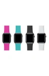 The Posh Tech Posh Tech Silicone Apple Watch Band In Pink/teal/black