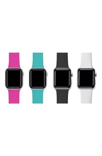 The Posh Tech Posh Tech Silicone Apple Watch Band In Pink/teal/black