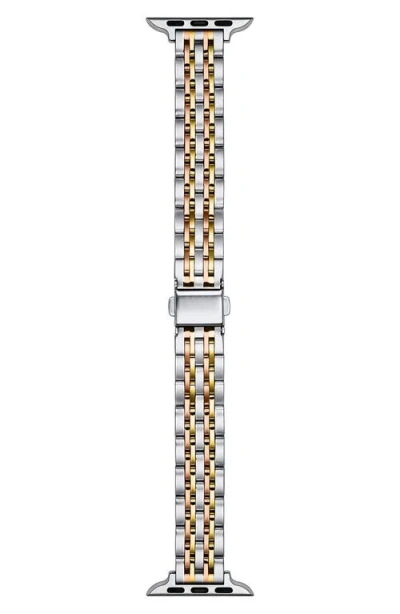 The Posh Tech Rainey Tricolor Apple Watch® Bracelet Watchband In Silver/gold/rose Gold
