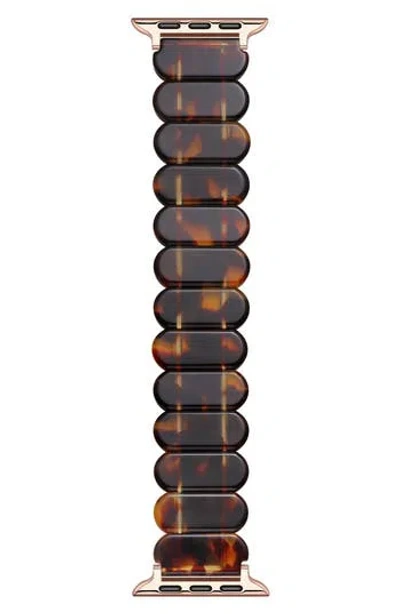 The Posh Tech Reese Resin Elastic Apple Watch® Watchband In Chocolate
