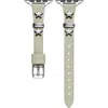 The Posh Tech Rodeo Star Leather Apple Watch® Watchband In Chalk