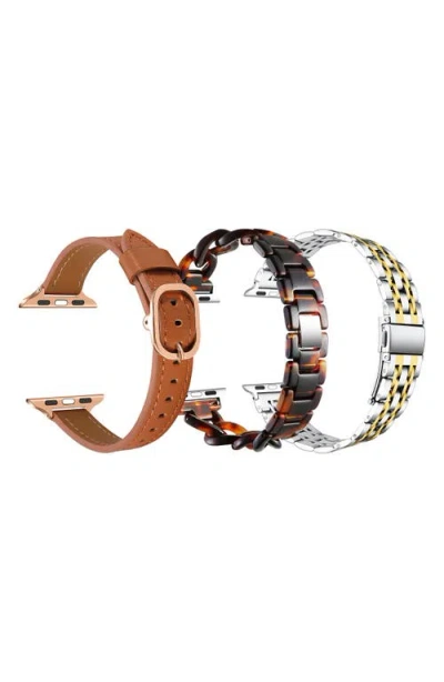 The Posh Tech Set Of 3 Apple Watch® Watchbands In Multi
