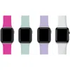 The Posh Tech Silicone Apple Watch Band In Pink/seafoam/lavender