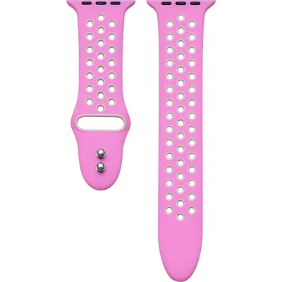 The Posh Tech Skytraveller Silicone 22mm Apple Watch® Watchband In Pink