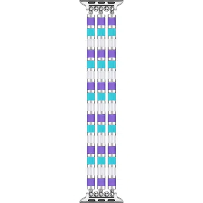 The Posh Tech Slim Bracelet Apple Watch® Watchband In Blue/ Silver