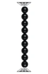 The Posh Tech Violet Imitation Pearl Apple Watch® Bracelet Watchband In Black