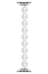 The Posh Tech Violet Imitation Pearl Apple Watch® Bracelet Watchband In White