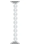 The Posh Tech Violet Pearl Apple Watch® Bracelet Watchband In White